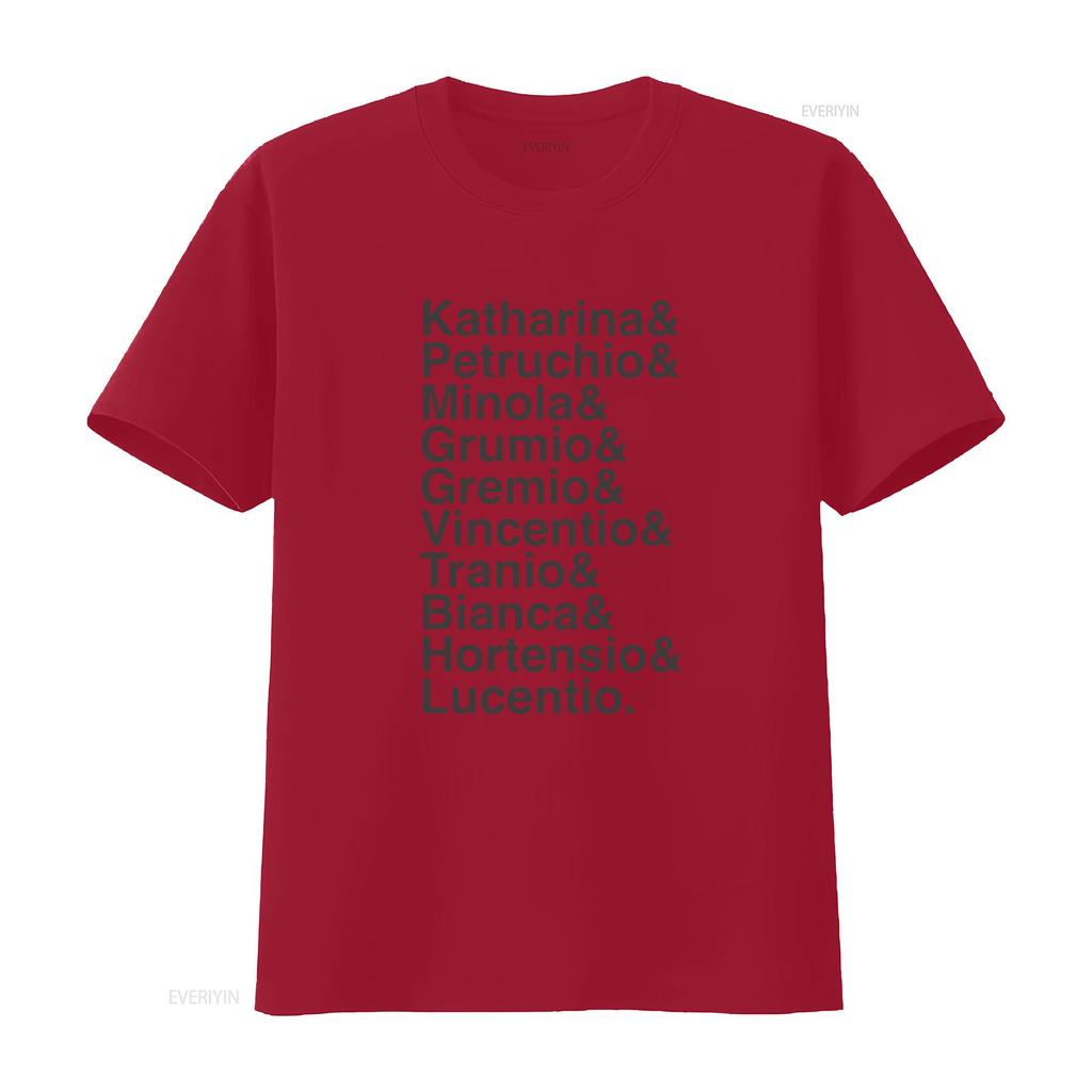 Shakespeares The Taming of Shrew Names List T Shirt Theater Fan Actor Theatre vintage Washed Versatile graphic Casual