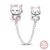 S925 Silver Pumpkin Cat Playing Card Graduation Bear Ring Seahorse 3mm Charms Beads Design DIY Fine Jewelry