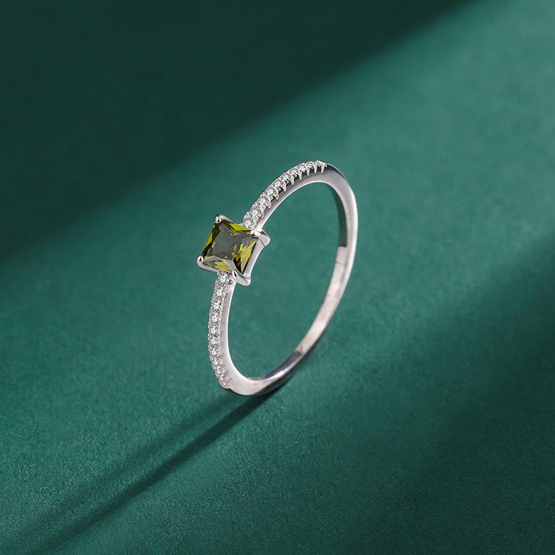 Классическое кольцо с двенадцатью звездами, красочное квадратное кольцо с полным цирконом для женщин, оригинальное стерлинговое серебро, подарок на день Святого Валентина, ювелирные изделия