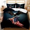Eagle Duvet Cover Set King Queen Size Cute Grey And White Eagle Soars In The Sky Polyester Bedding Set For Kids Teens Adults