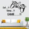 New Eat Sleep Game Wall Stickers Boys Bedroom Letter DIY Kids Rooms Decoration Art