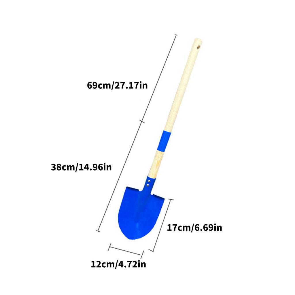Metal Beach Shovel For Kids Digging 27 Inches Long Toddler Spade Sand Tool Birthday Gifts Baby Sand Toy With Wood Handle