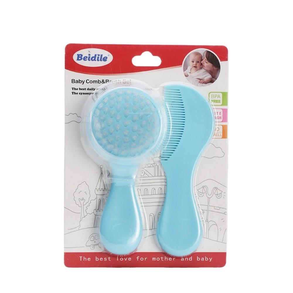 2 PCs Plastic Baby Grooming Kit Daily Head Care Set Newborn Hair Brush Soft Bristle Scalp Brush
