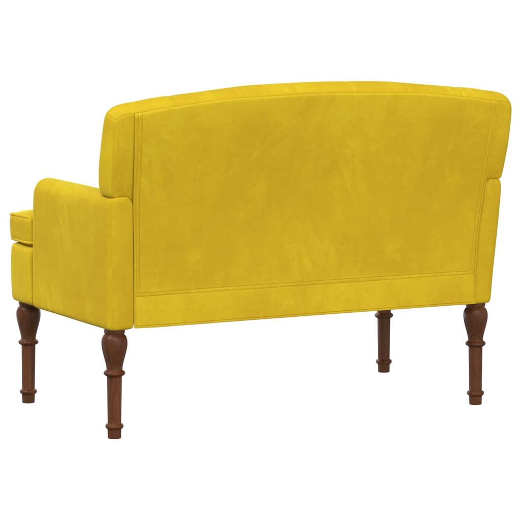 Two Seater with Button Tufting Light Yellow 111 x 65 x 79 cm Velvet