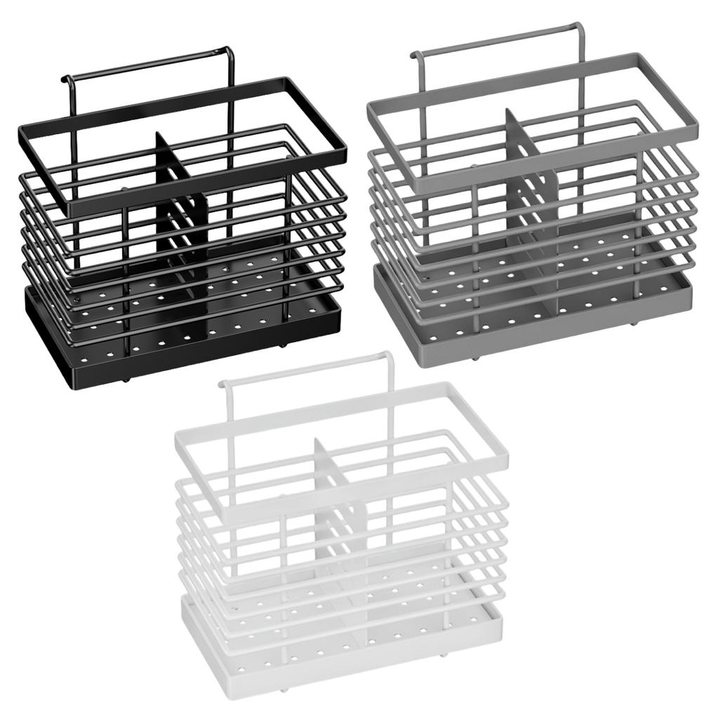 Stainless Steel Chopsticks Basket Chopsticks Tube Drainable Fork Spoon Storage Box Kitchen Utensils Storage Rack