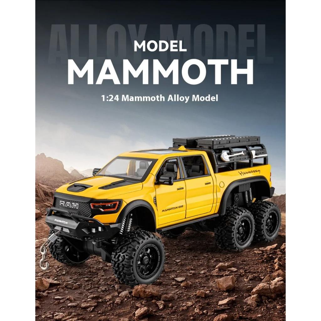 1/24 Сплав Литой Под Давлением Модель Грузовика Dodge Mammoth Симуляция Звука и Света Детская Игрушечная Машинка Подарок на День Рождения Мальчика Коллекция Украшений