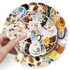 50 шт. Кавайные наклейки с котиками: Милые, Водонепроницаемые для DIY на Наушниках, Холодильниках, Стаканах для Воды, Телефонах и Ноутбуках