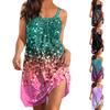 Women's Dress Sleeveless Round Neck Printed Skirt Beach Sun Dress