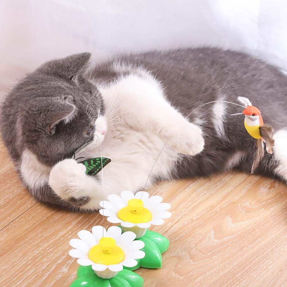 For Cat Catch Dog Kitten Butterfly Bird Bee Animal Shape Pet Teaser Toys Pet Supplies Cat Training Toys Rotating Cat