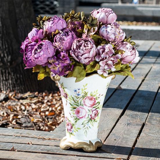 8Pcs Artificial Peony Realistic Easy To Use Vintage Artificial Peony Bouquet for Garden