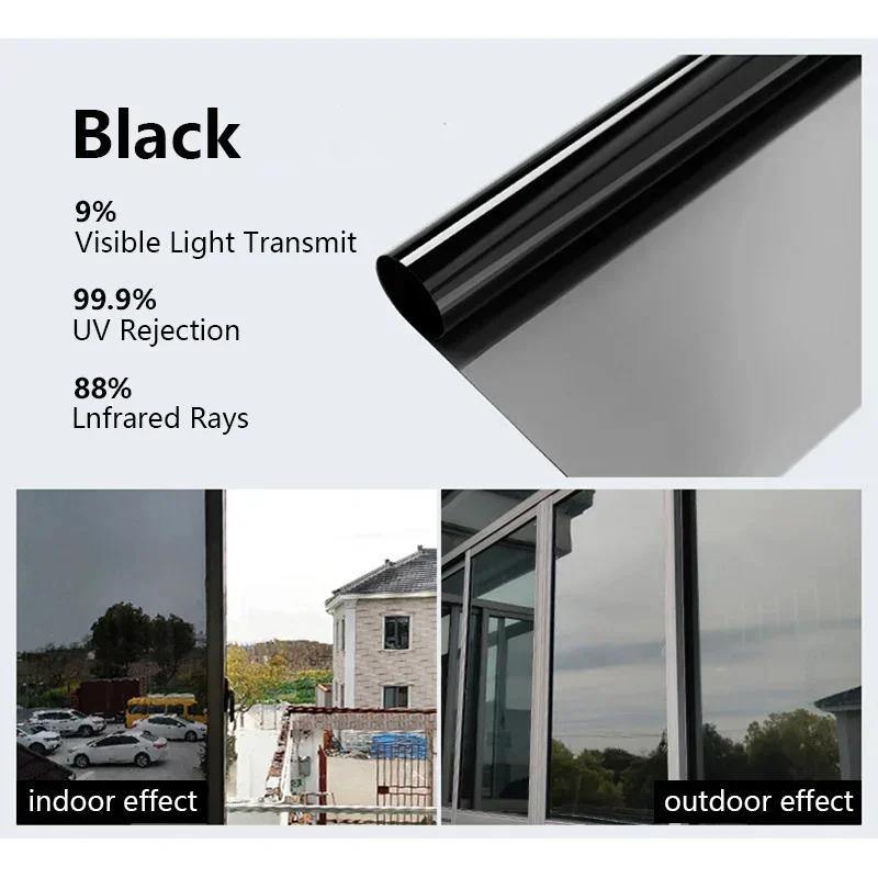 Односторонняя зеркальная пленка для окон, солнцезащитная виниловая наклейка на стекло, самоклеящаяся антибликовая изоляционная тонировка, защитная фольга в рулонах