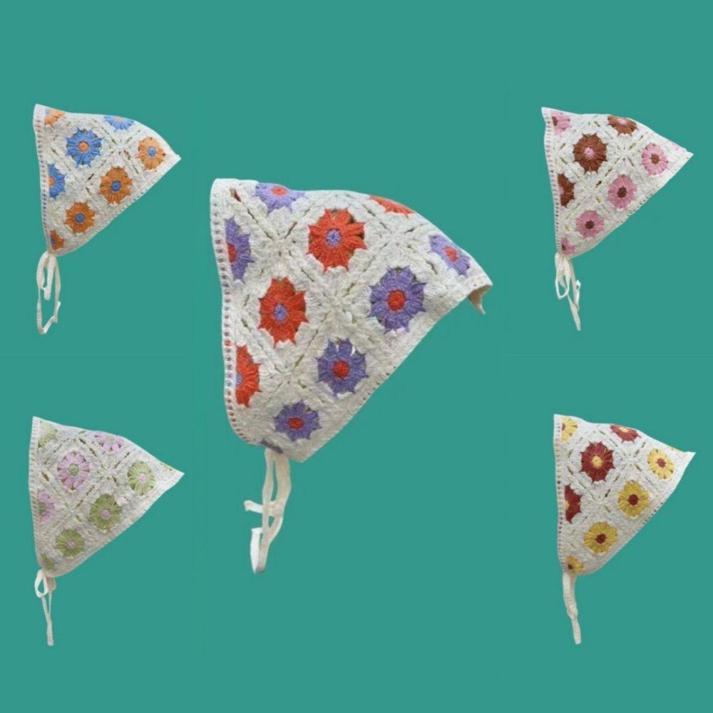 Colorful Flowers Turban Knitting Hair Bands Fashion Headband Bandana  for Women Girl
