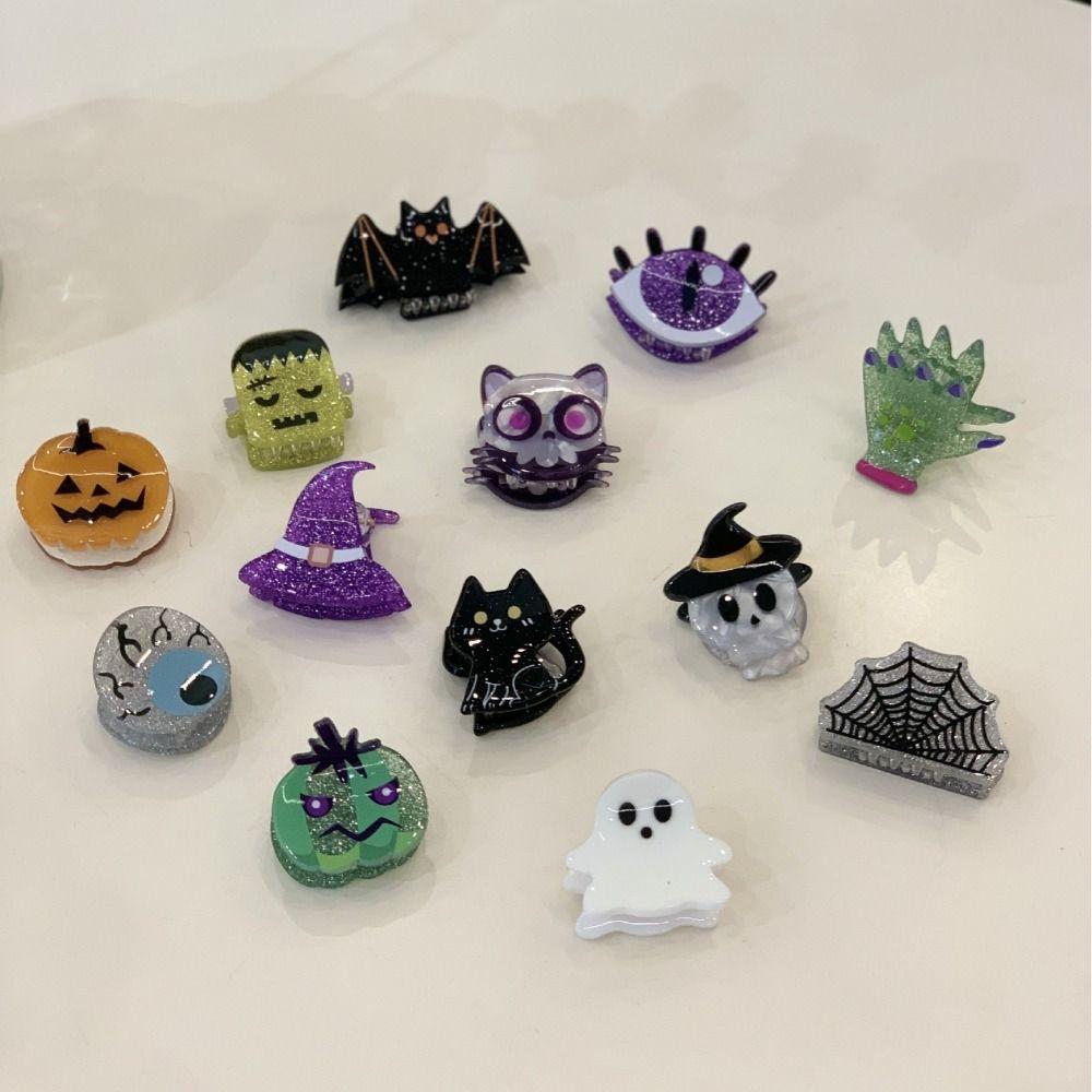 Pumpkin Ghost Grab Clip Small Spooky Hair Claw Creative Halloween Hairpin Party Headwear