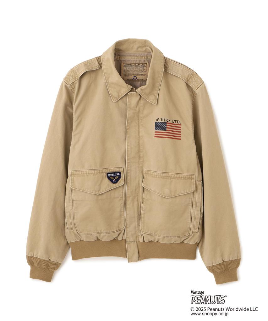 AVIREX COTTON A-2 FLYING ACE jacket men's L 180 khaki 783-5252043