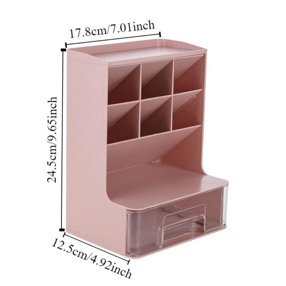 6-Grid Oblique Pen Holder Solid Color Cosmetics Storage Box Stationary Organizer  Home