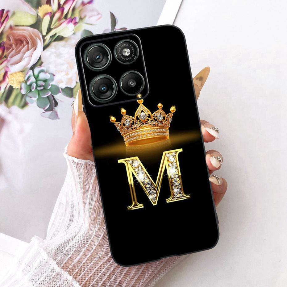Модный Чехол с Буквой для Телефона Motorola Moto G77 G67 Задняя Крышка Для MOTO G67 G77 5G Мягкие Черные Силиконовые Чехлы