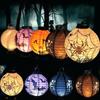 Halloween Decoration LED Paper Pumpkin Hanging Lantern Light Lamp Home Horror Lantern Supplies