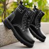 Осень Зима Новая Мужская Мода Повседневные Мужские Ботинки Уличные Черные Трендовые Универсальные Повседневные Туфли Удобная Мужская Обувь