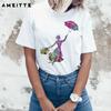 AMEITTE Летние Топы Акварельный Портрет Мэри Поппинс Футболки Женская Мода Универсальная Женская Белая Футболка
