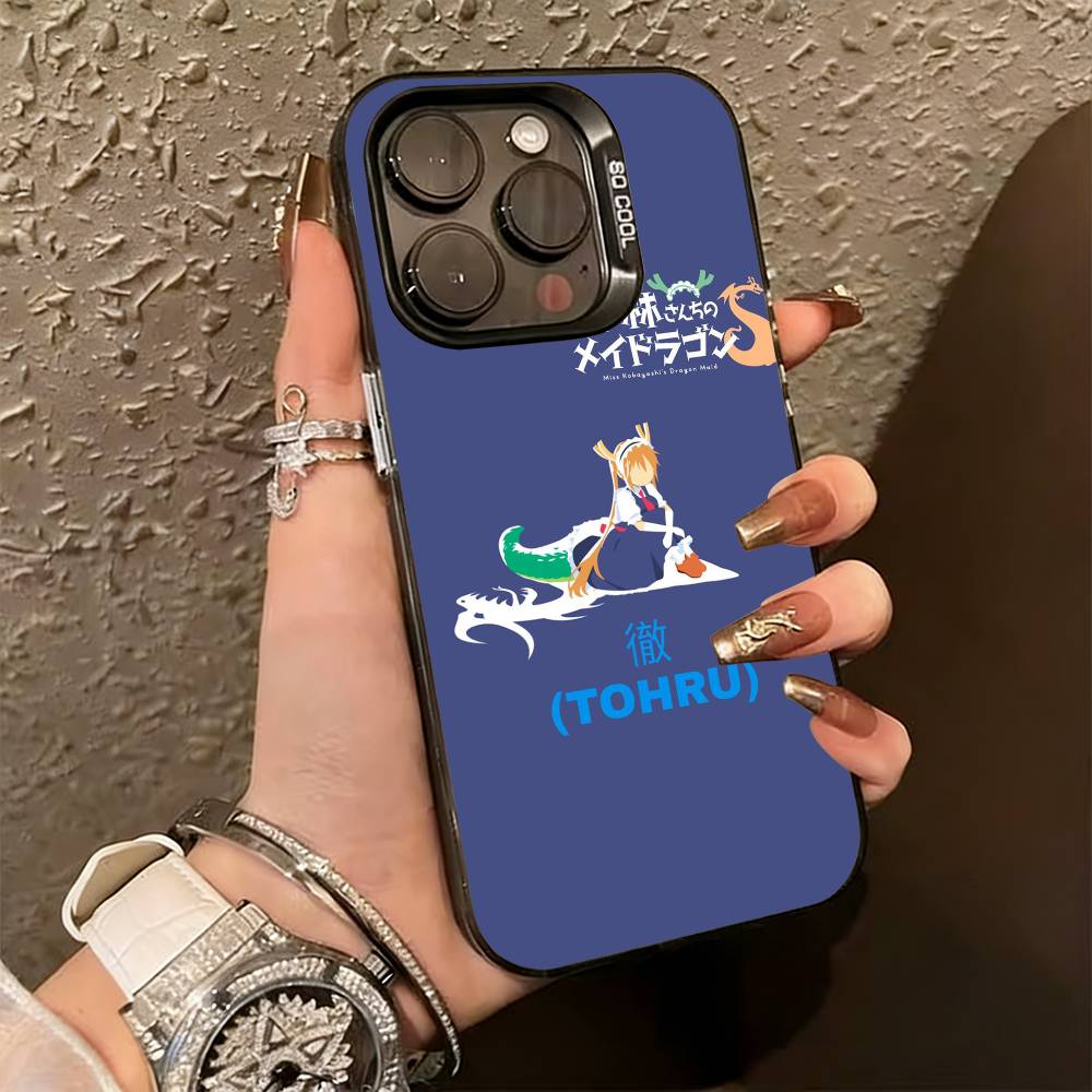 Чехол для телефона D-Dragon Maid Tohru Ilulu для iPhone 17,16,15,14,13,12,11 Plus,Pro Max,XS, Цветной Серебристый Чехол для телефона Funda Cover