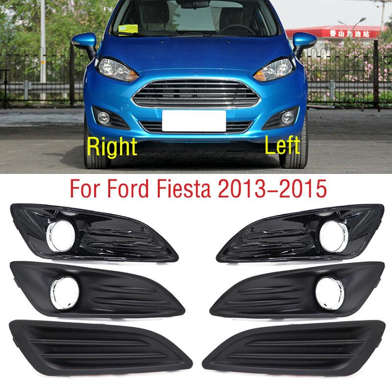 For Ford Fiesta 2013 2014 2015 Car Front Bumper Fog Light Lamp Bezel Frame Cover Grille Shell Cap Hood