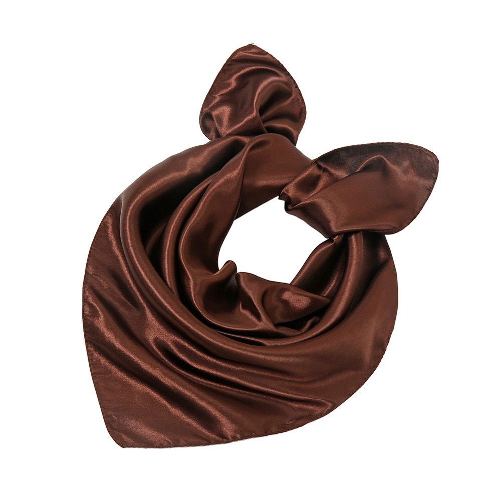 50x50cm Women Solid Square Scarf Single Performance Boy Girl Small Simulation Silk Scarves Flight Attendant Party Gift