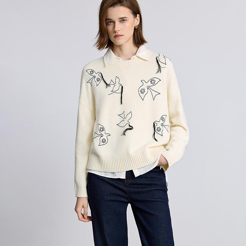 LILY Lucky Dove Tassel Knitted Sweater