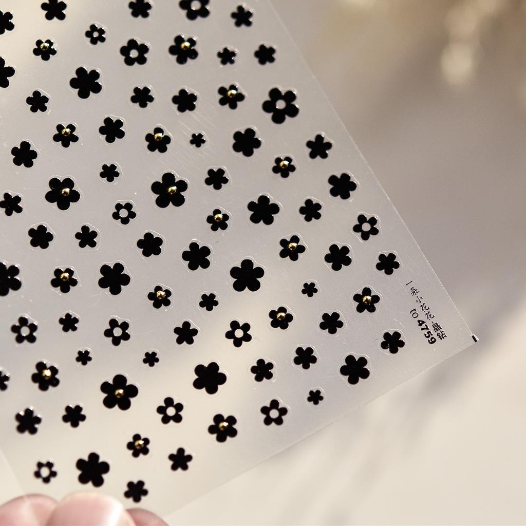 1pcs 5D Glitter Jasmine Flower Nail Stickers Embossed Flower Self-Adhesive Nail Art Decorations Decal Manicure Tools DIY