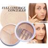 Light and Flawless Three Color Concealer Contouring Cover Face Spot Acne Mark Oil Control Moisturizing Whitening Lasting Waterproof Student Cosmetics