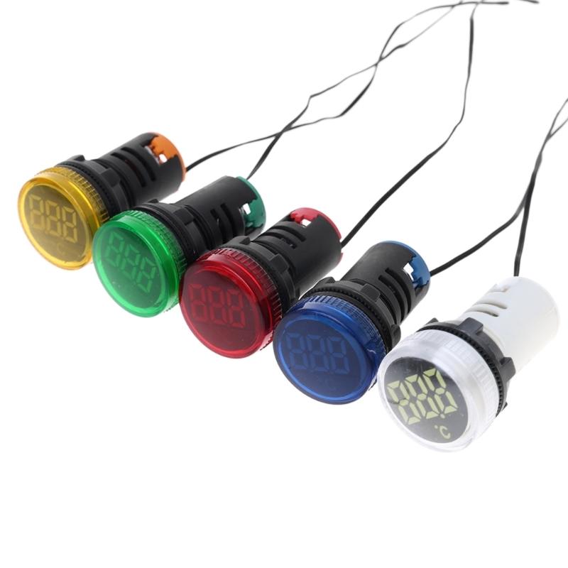 22 мм AC 50-380 В Индикаторная лампа-термометр для транспортных средств для автомобилей, грузовиков, измерение температуры, индукционный диапазон -20-119℃