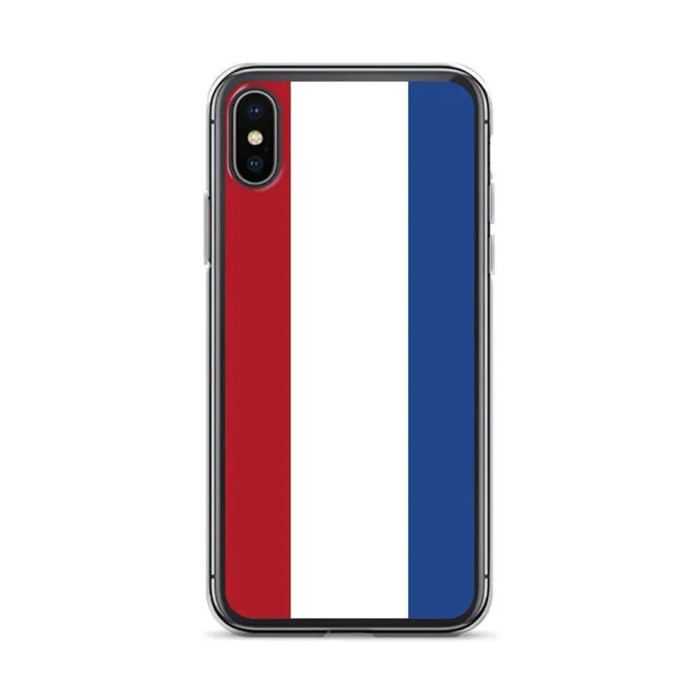 Coque iPhone - Drapeau Pays-Bas - iPhone X - Souple - Multicolore - Design Vertical