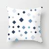 Office Living Room Home Pillowcase Geometric Black and Blue Pattern Printed Pillowcase Car Ornaments