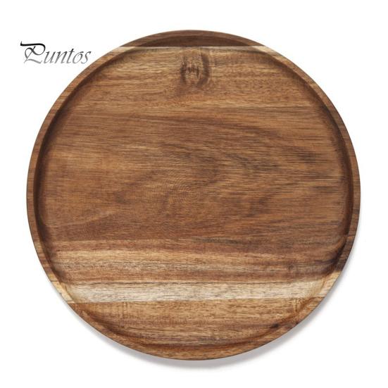 Деревянная подставка для торта и фруктов, круглый декоративный поднос для журнального столика с приподнятыми краями, кухонное сервировочное блюдо для вечеринок