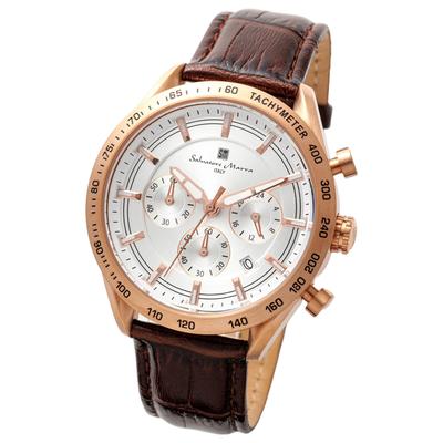 Часы Business Analog Chronograph Black Quartz с крестом для часов PGWH [Salvatore Marra] Мужские [Товар]