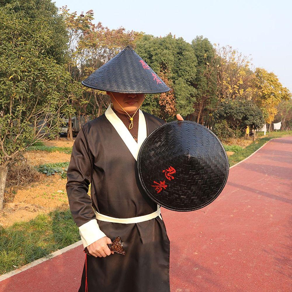 Cosplay Hats Bucket Hats Tourism Rain Caps Bamboo Rattan Hats Men Fisherman Hats Ninja Cosplay Hats