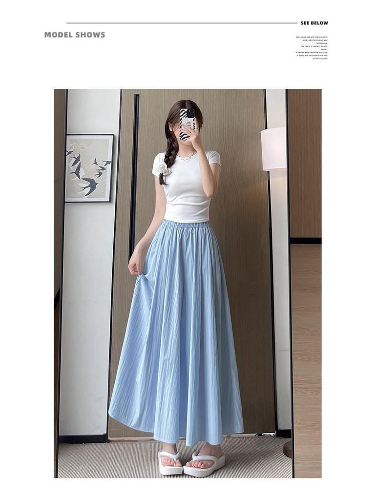 Абрикосовые кюлоты А-силуэта с высокой талией от Yamamoto для женщин, лето 2025: Слимминг, Повседневные, Маленький рост, Ленивые широкие брюки