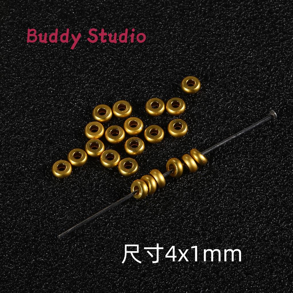 Color Retention Sand Gold Straight Hole Spacer Beads Pumpkin Beads Spacer Round Loose Beads Diy Handmade Jewelry Bracelet Necklace Accessories