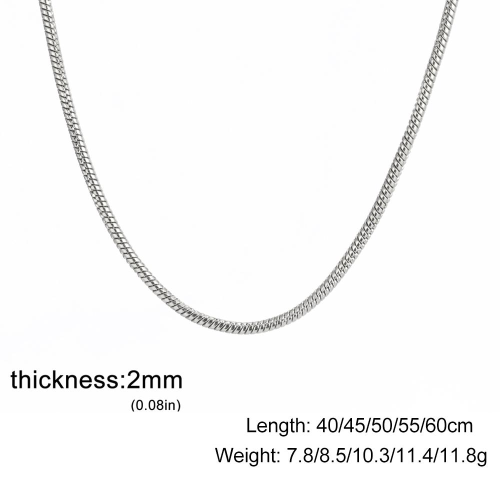 Skyrim – collier chaîne serpent ronde en acier inoxydable, couleur or, pour femmes et hommes,