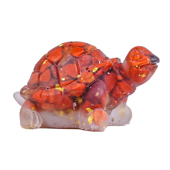 Mini Crystal Turtle Statue Reiki Stone Tortoise Figurine Amulet Turtle Fengshui Sculpture for Home Office Desk Shelf Decoration
