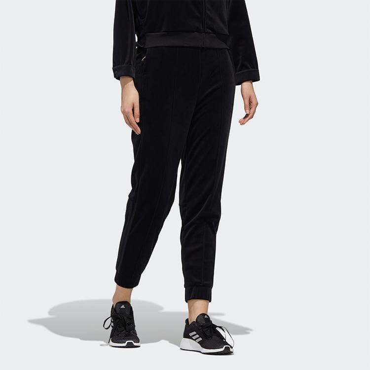 adidas Стильные велюровые брюки повседневные спортивные женские брюки черные GM1441