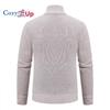 Cozy Up Мужской свитер-кардиган с полной молнией, облегающий вязаный свитер на молнии с карманами