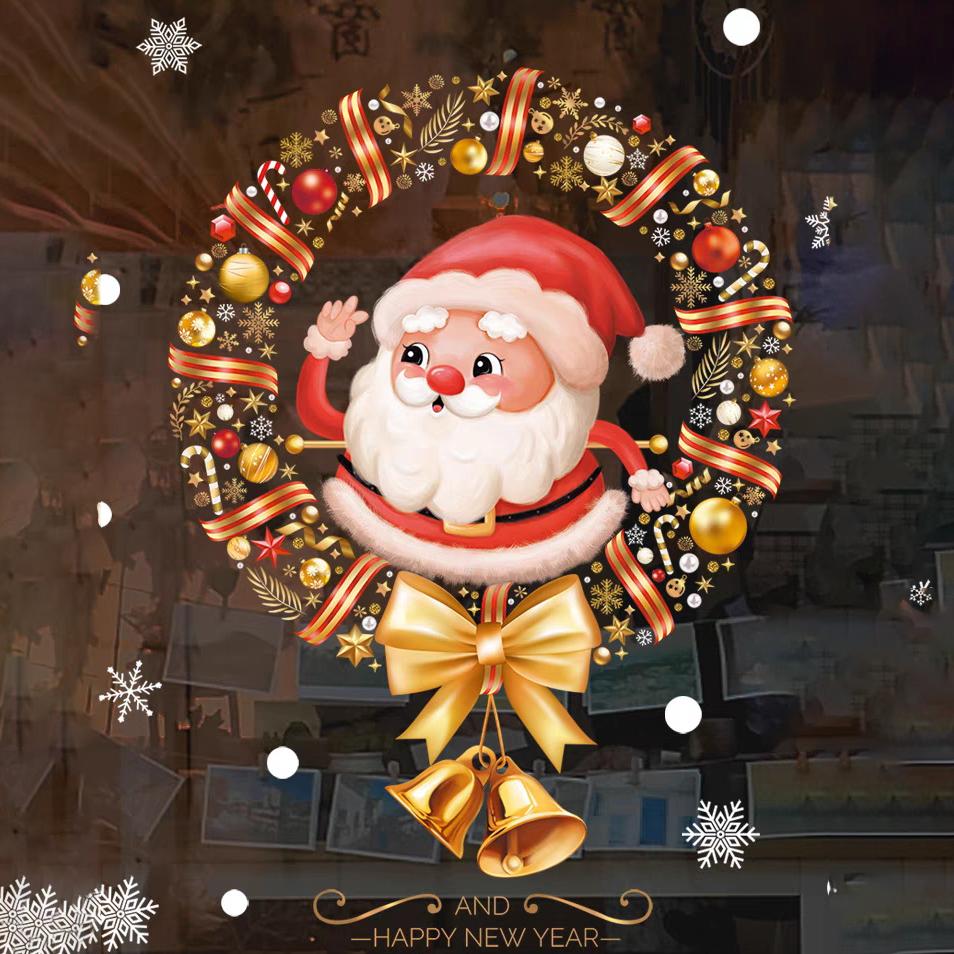 30PCS Static Window Stickers Christmas Father Christmas Static Stickers Window Wall Static Stickers Christmas Decoration