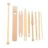 9 Pieces Wooden Weaving Tools Pick Stick Crochet Needle Shuttle Kit Hand Loom Machine Accessories