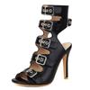 2025 New Design Female Sandals Peep Toe Stiletto 10.5cm Belt Buckles Metal Decor Plus Size 45 46 47 48 Fashion Shoes