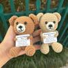 Positive Bear Crochet, Mini Funny Positive Bear with Positive Card,Crochet Doll Emotional Support Cheer Up Keepsake Gift for Stocking Stuffer Gifts