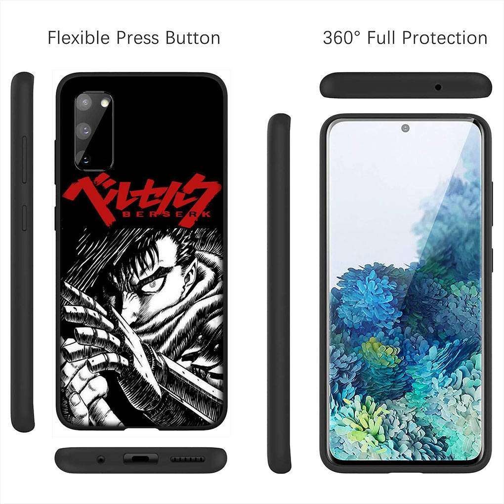Чехол для iPhone 16 15 Xiaomi Redmi Note 14 13 12 11 Pro Max X 8 9 16e Samsung Galaxy S25 S24 S23 Moto G54 OPPO Huawei Аниме Берсерк Гатс Чехол для телефона