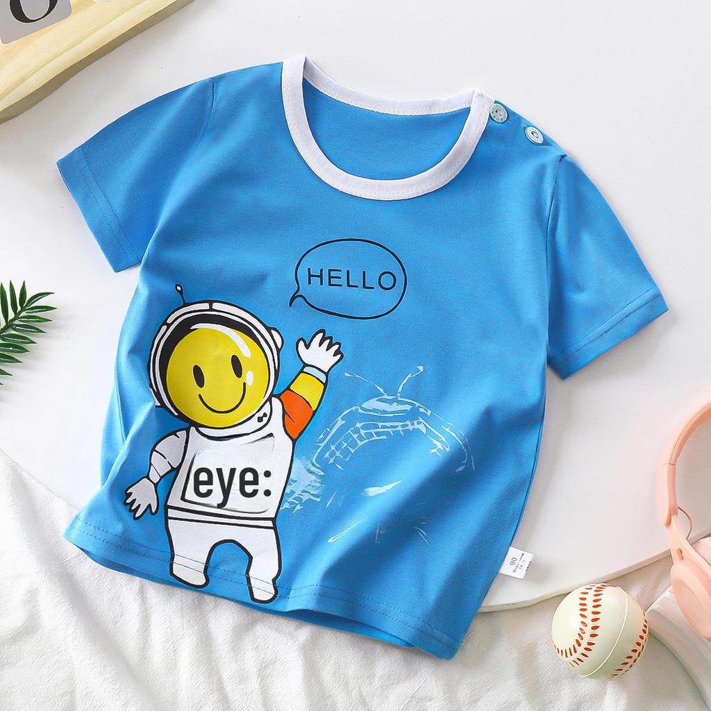 2025 Children's Pure Cotton Cartoon Short-Sleeve T-Shirts for Boys & Girls - Korean Style Summer Tops