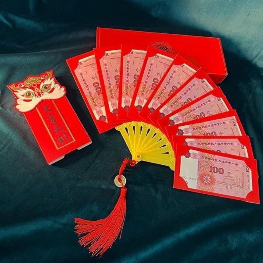 Expandable Spring Festival Angpao Multiple Card Slots Red Envelopes  for Wedding Party New Year