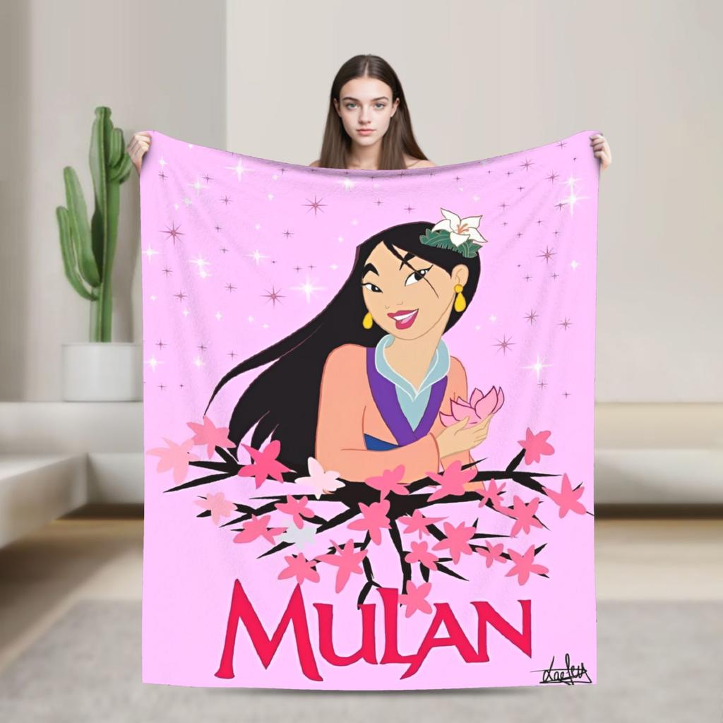 Mulan Cartoon Blankets Airplane Travel Flannel Throw Blanket For Outdoor Soft Warm Custom Quality Bedspread Birthday Gift