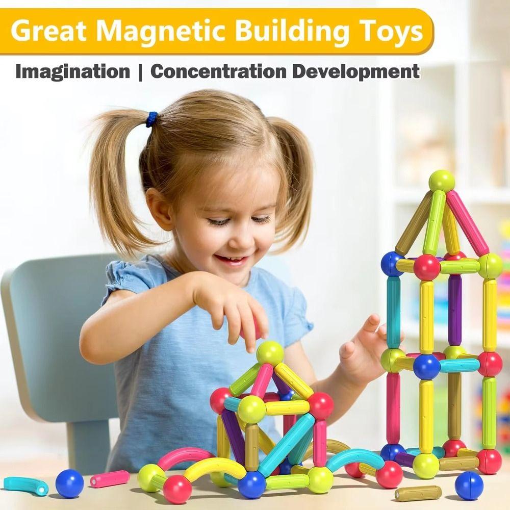Bricks Magnetic Construction Puzzle Toy Movable Magnetic Sticks Montessori Toy Fan Love Gifts